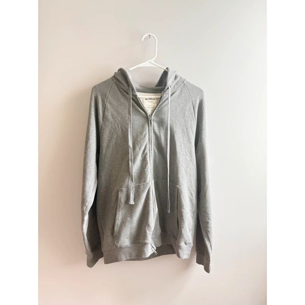 Brooklinen Heather Gray Full Zip Loungewear Hoodie #athlesuire #gym #casual